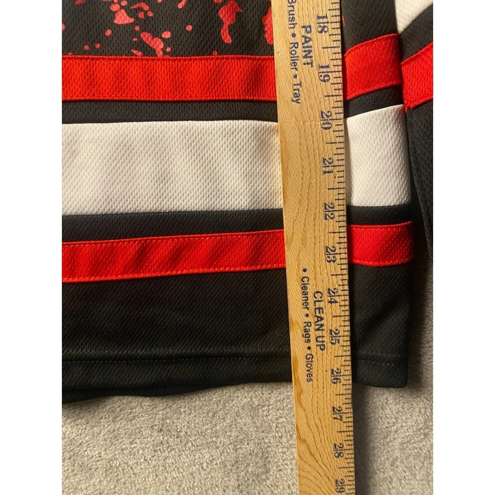 Friday The 13th Jason Voorhees Hockey Jersey Mens S/P Black Red Horror Graphic